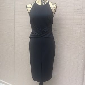 Sz S Do Be Black Midi Dress W Keyhole In Back